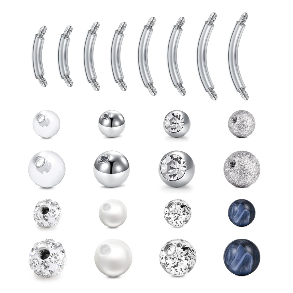 Surgical Steel Curved Barbell Set