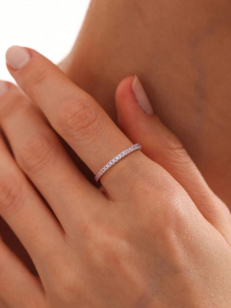 Sterling Silver Zircon Stackable Ring